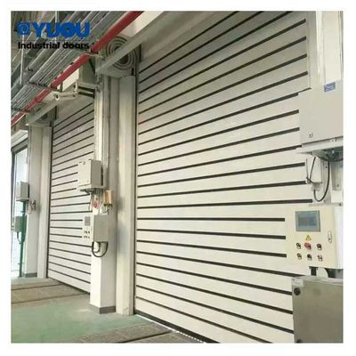 Security 8m Fire Resistant Roller Shutters Doors 2.0m/s Fast Opening Aluminum Spiral
