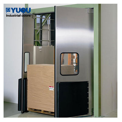 Anti Collision Metal Swinging Traffic Door SUS304 Stainless Steel 40mm Thickness